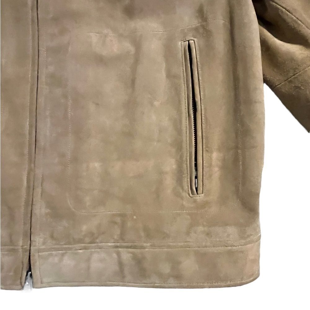 Men's Banana Republic Camel Suede Front Zip Jacket New With Tags Size Large - Picture 12 of 13